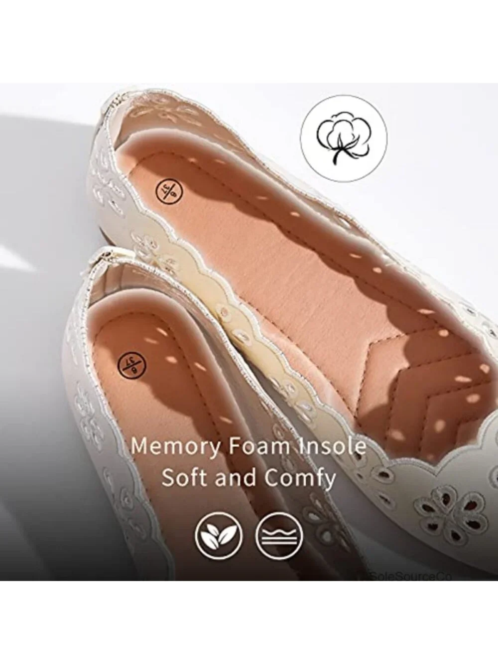 Women's Ballet Flats PU Leather Round Toe Slip on Comfortable Dress Shoes